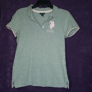 Grey & Pink Polo Shirt