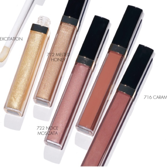 Swatches Chanel Gloss 722 ROUGE COCO GLOSS Moisturising Gloss 722