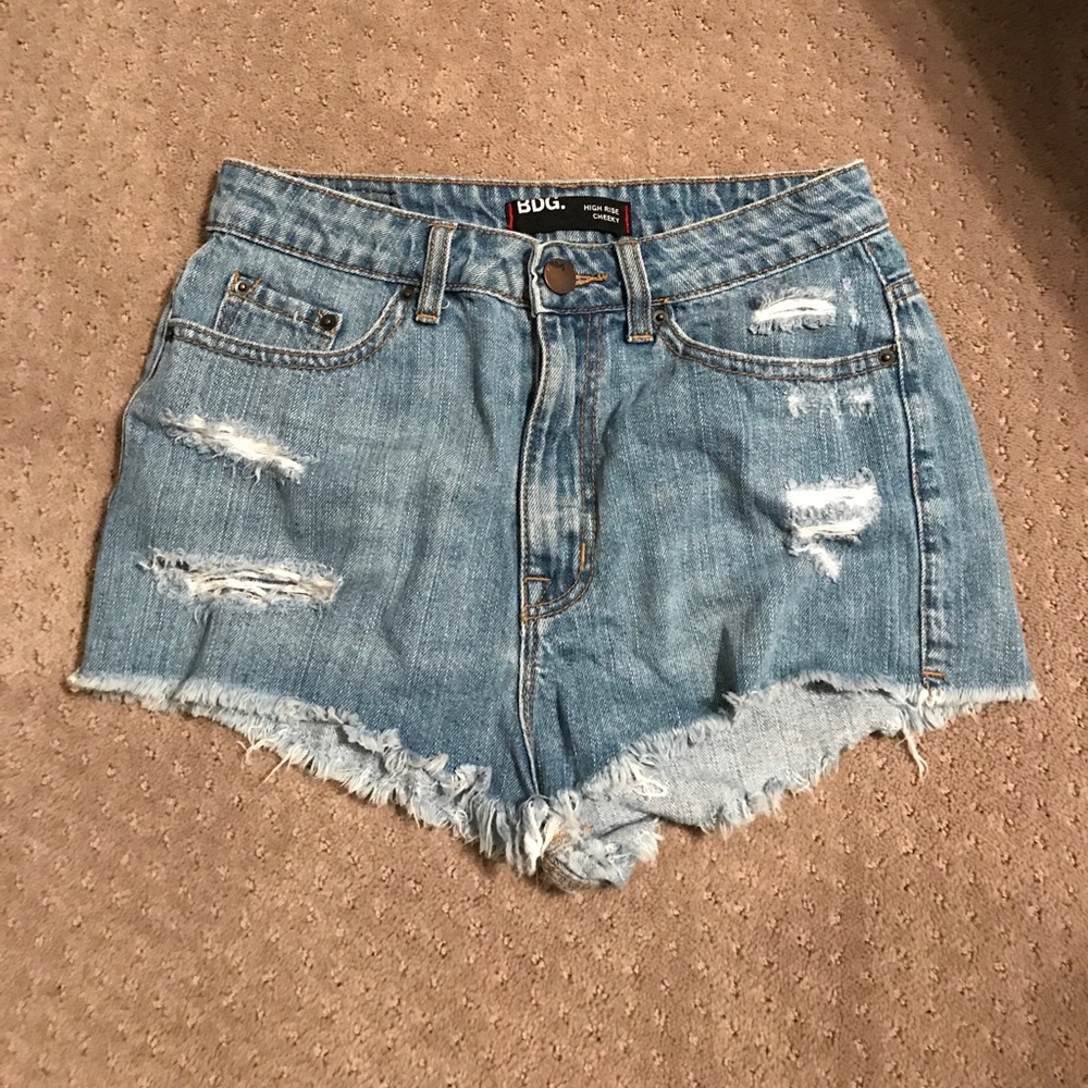 High waist jean shorts