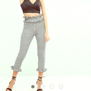 Ruffled PrettyLittleThing Gingham Frill Hem Pants.