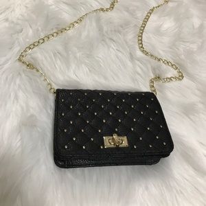 Black studded cross body bag