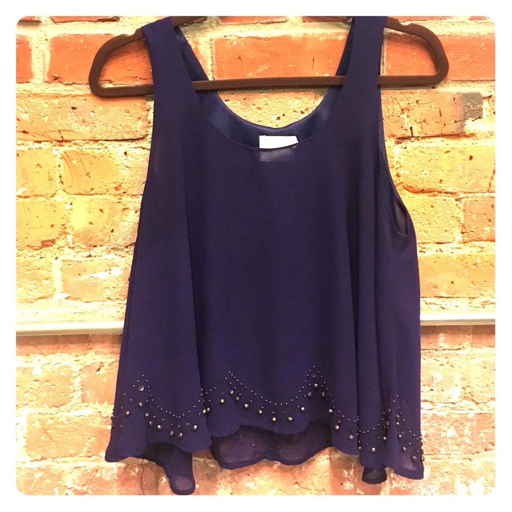 Small purple tank from Lush gold bead trim