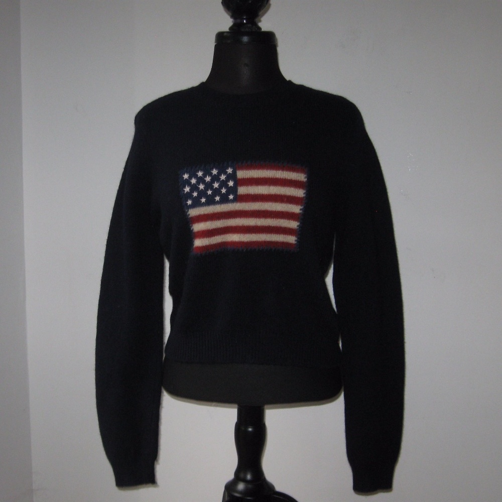 Limited USA Flag Wool Crop Sweater