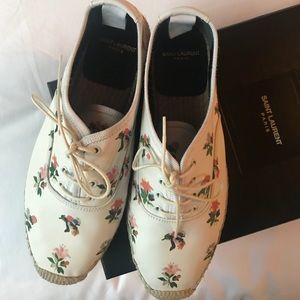 Saint Laurent floral print espadrilles