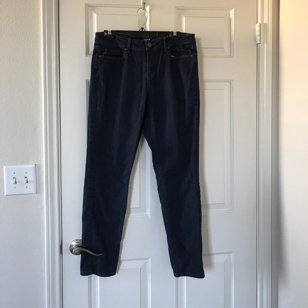 Curvy Skinny Loft Jeans Dark Wash Size 10