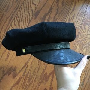 Black Motorcycle Hat
