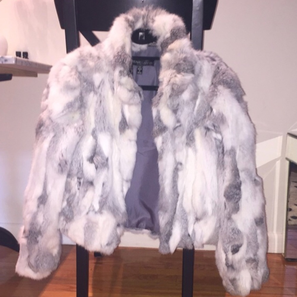 Adrienne Landau Fox & Rabbit Fur Jacket