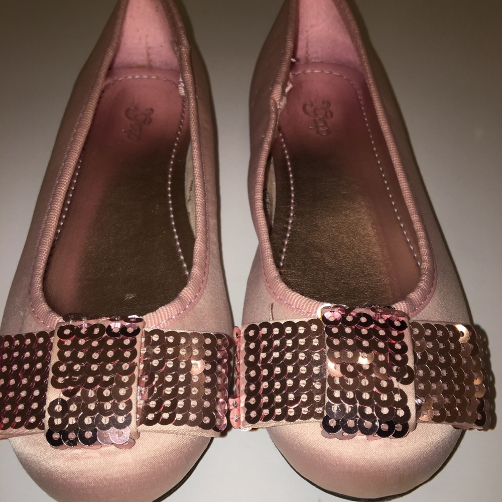 GAP sequined and satin pink ballet flats