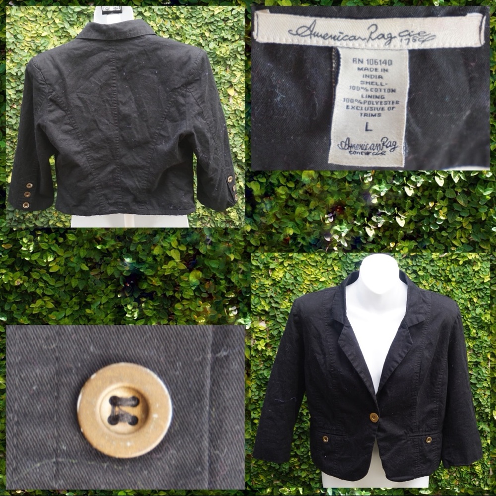 (L) American Rag Corner Cie 1784 Black work blazer