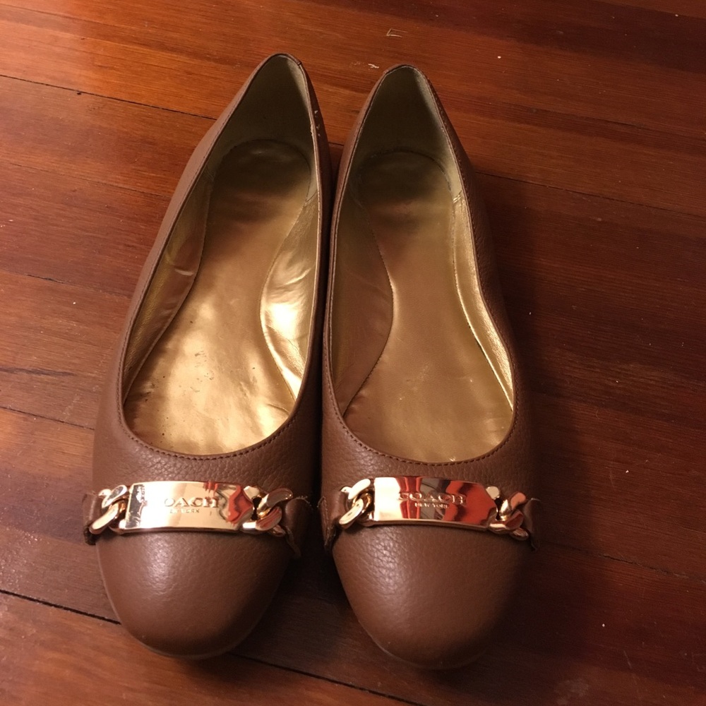 COACH Bianca Brown Leather Flats