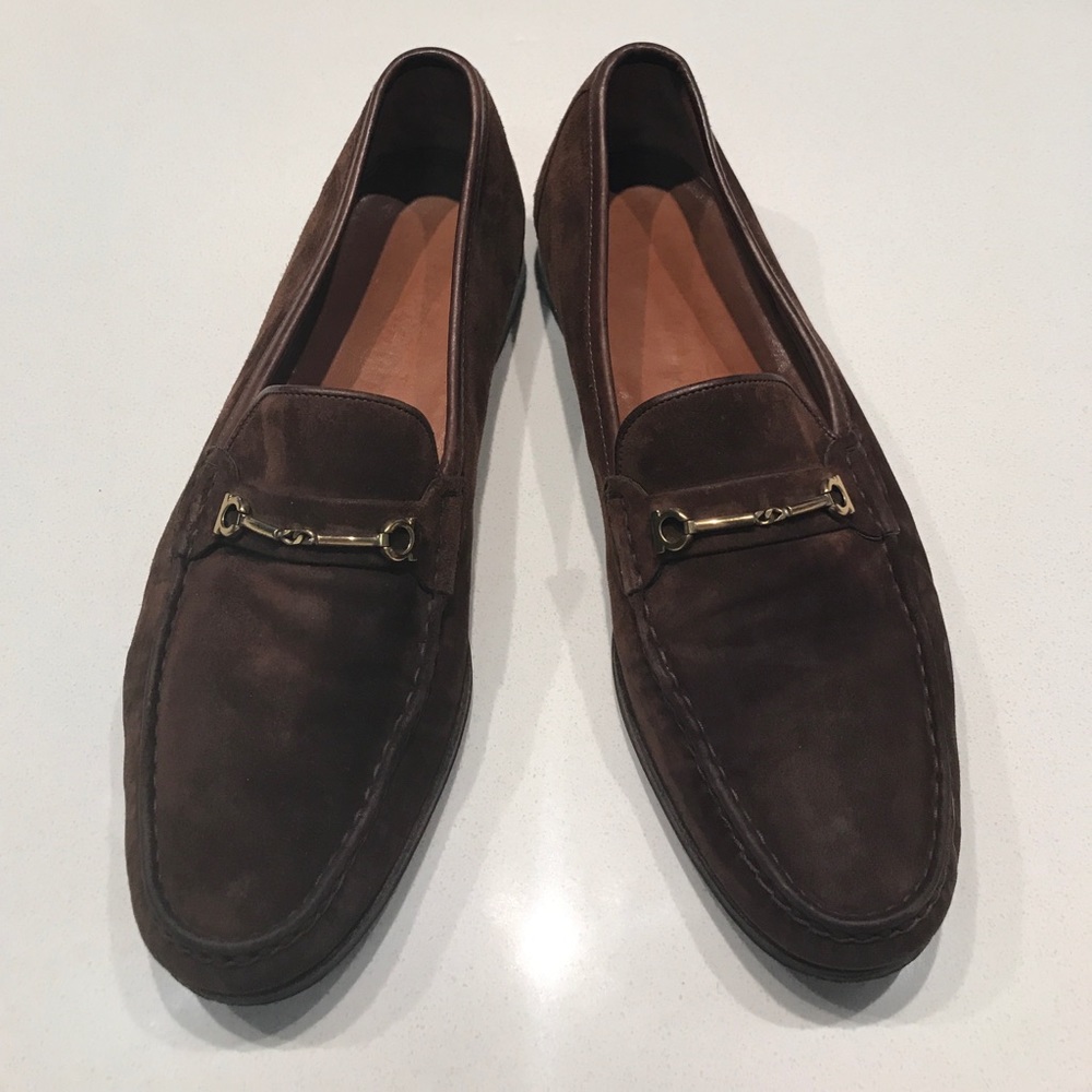 brown suede Ferragamo’s