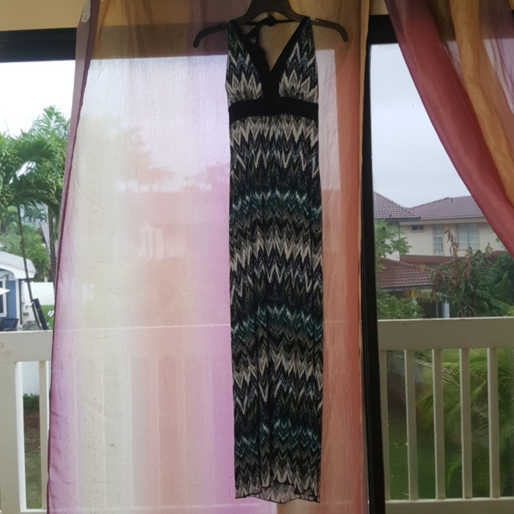 Geometric Halter Maxi Dress
