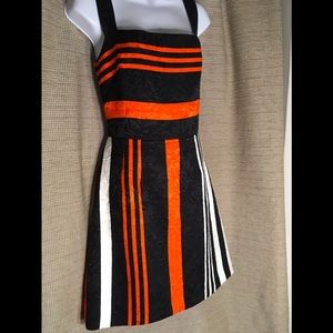 NWOT Dolce & Gabbana Jacquard Dress in Orange/B&W