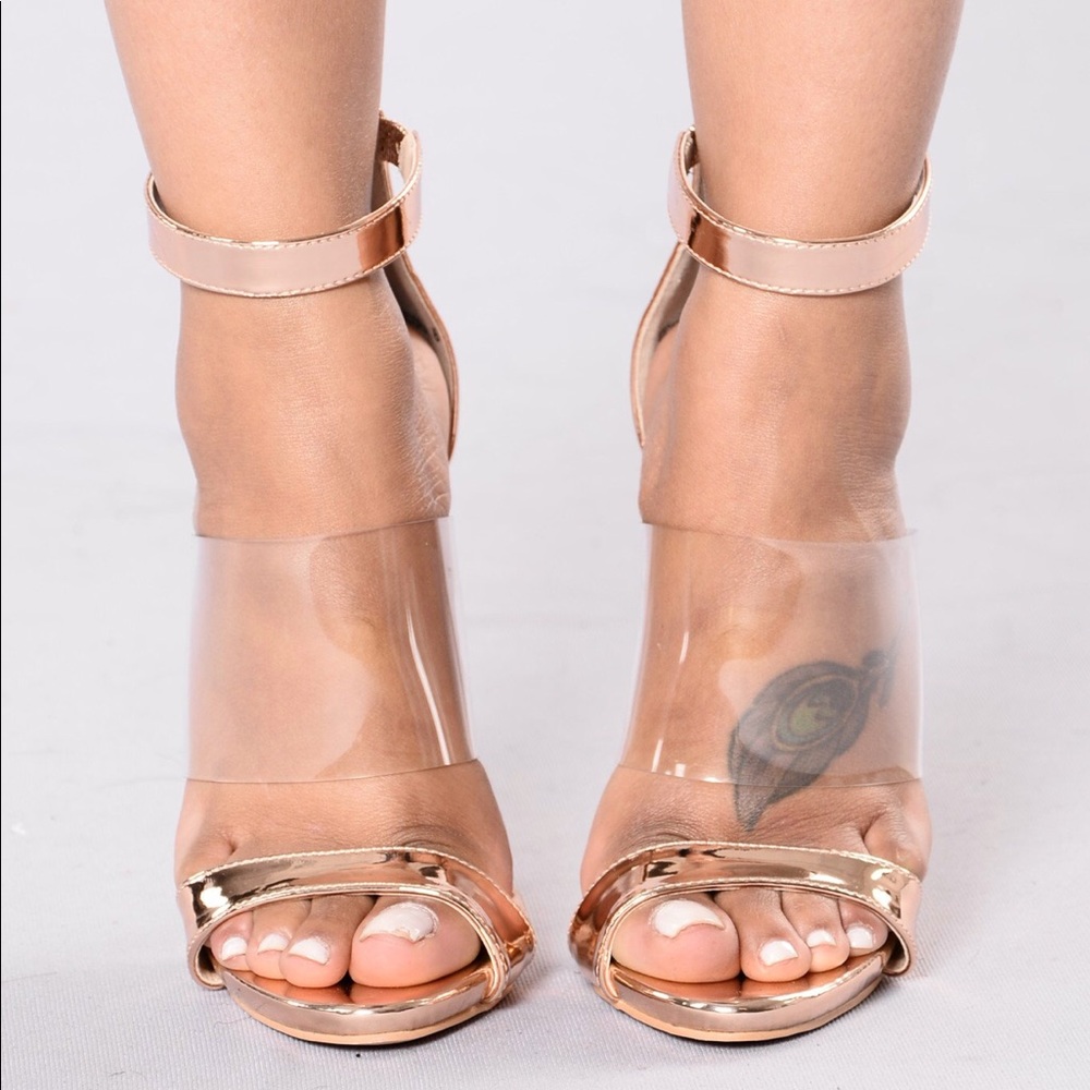 Rose gold color shoes