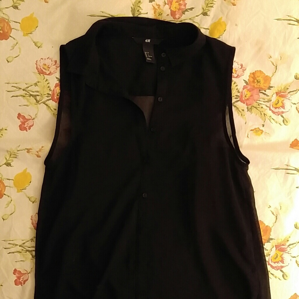 Black button down tank top