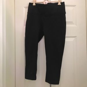 Spanx Black Cotton Cropped Leggings