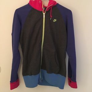Nike full zip color block sweatshirt