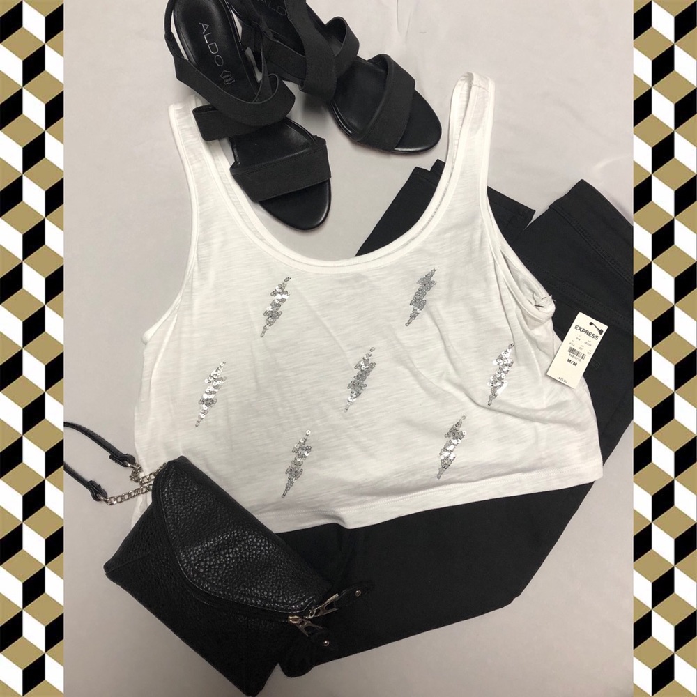 Express Sequin Crop Tank