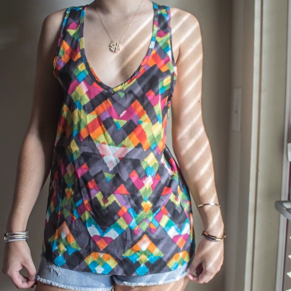 Colorful checkered tank top