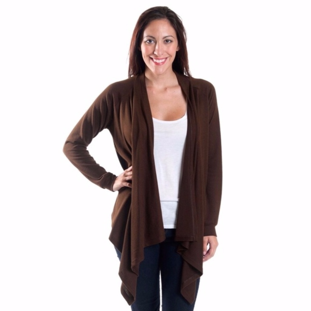 *** 50% in bundle Brown Claire Waterfall Sweater