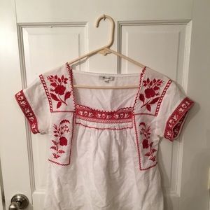 Madewell embroidered white shirt