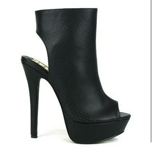 Black Peep Toe Booties