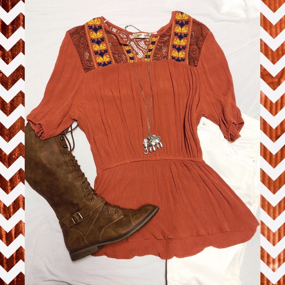 Rust Colored Tunic Top