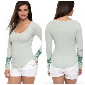 Free People Bandana Cuff Thermal Top Mint