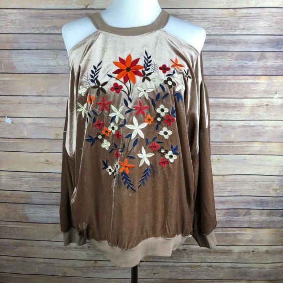 Cold Shoulder Top- camel..NWT - Picture 2 of 6