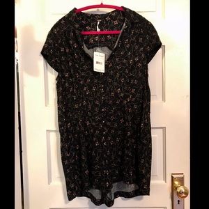 NWT Free People Black Floral Romper
