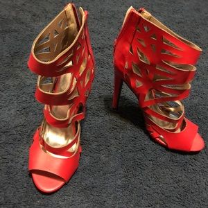 Qupid Red leather sandals (Heels)