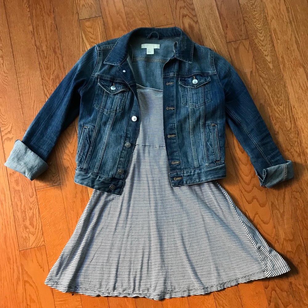 Black & White Striped Casual Dress