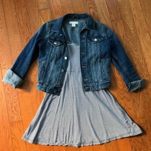 Black & White Striped Casual Dress