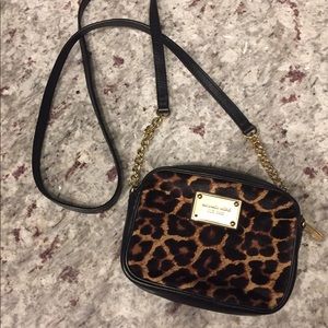 Michael kors leopard crossbody bag