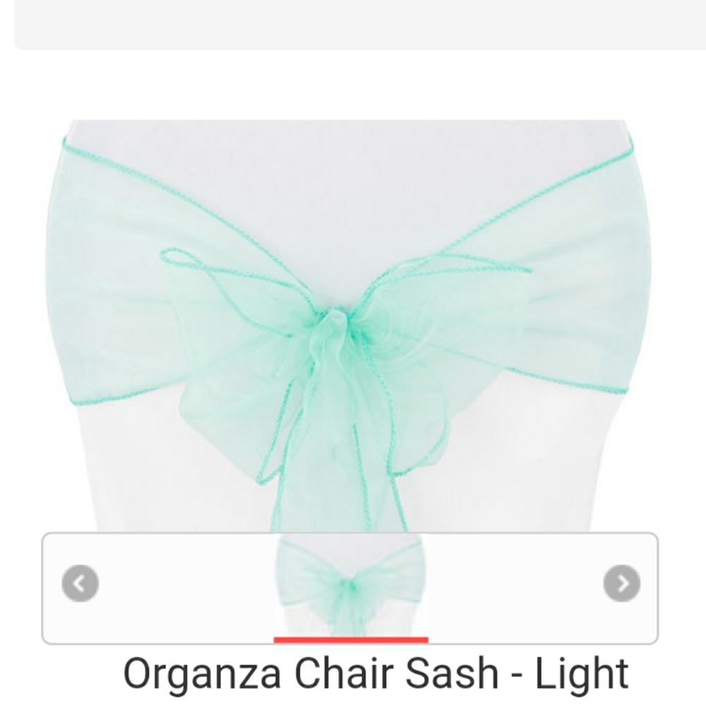 Light turquoise chair sashes