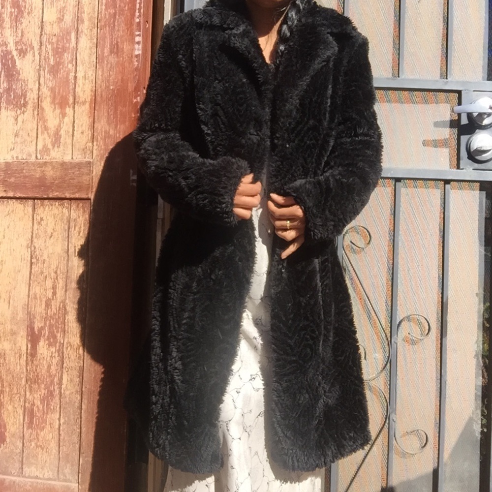 Black Faux Fur Coat *SOLD* - Picture 3 of 8