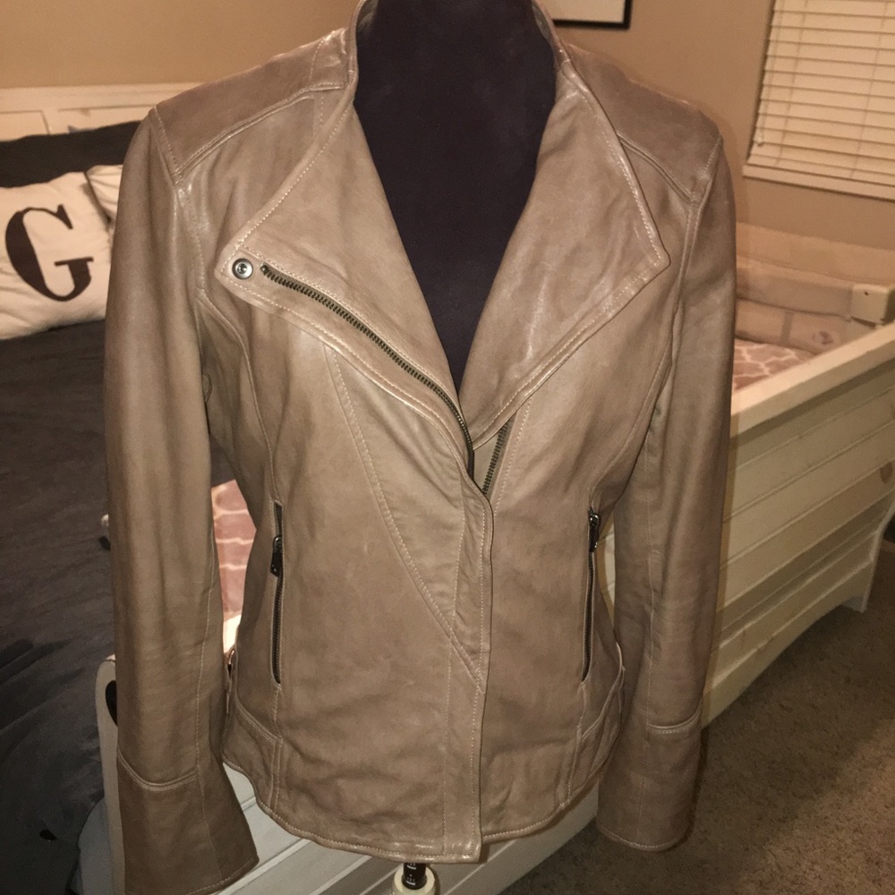 Lamarque tan leather jacket