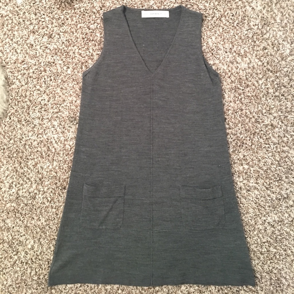 Zara knit charcoal grey dress