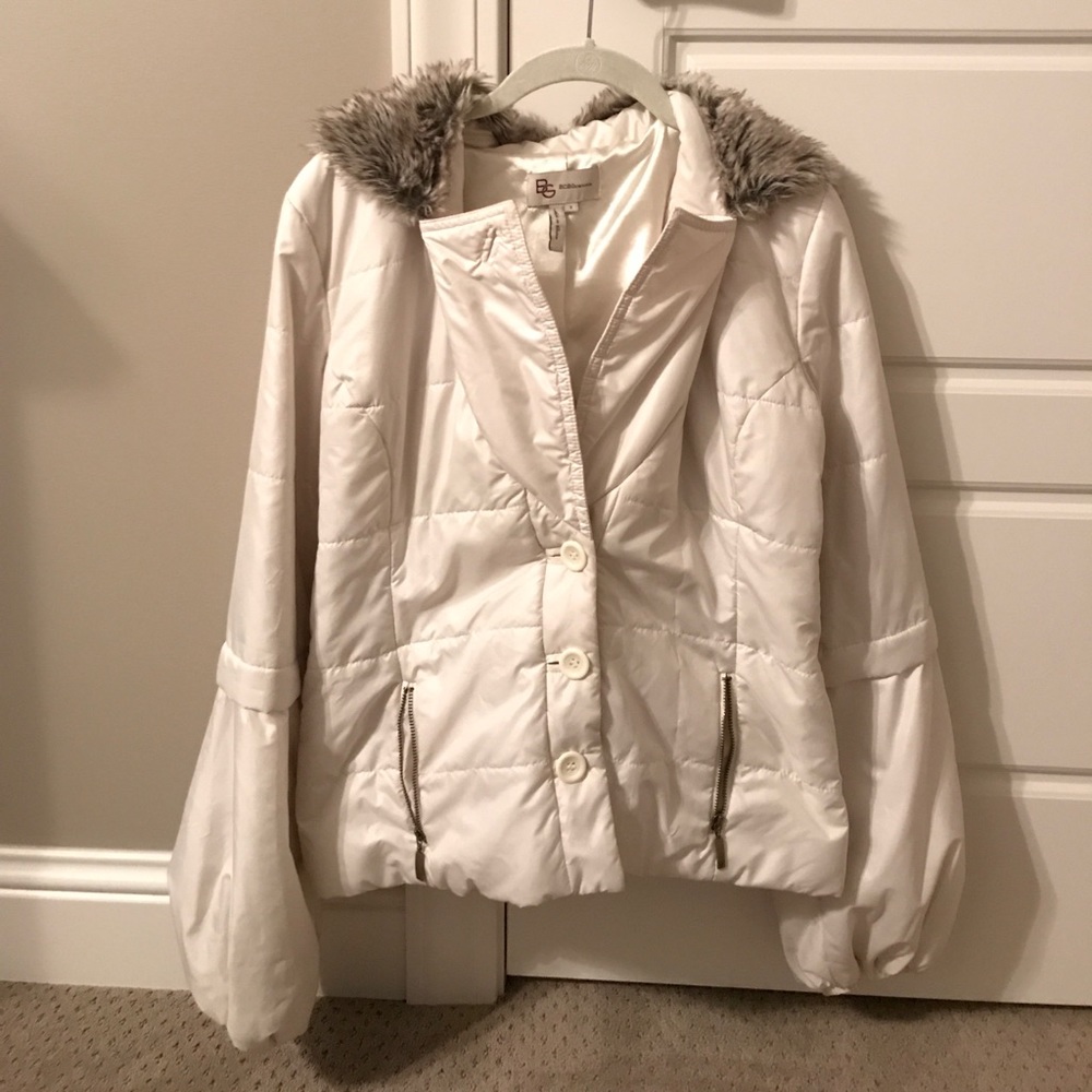 BCBG cream winter coat