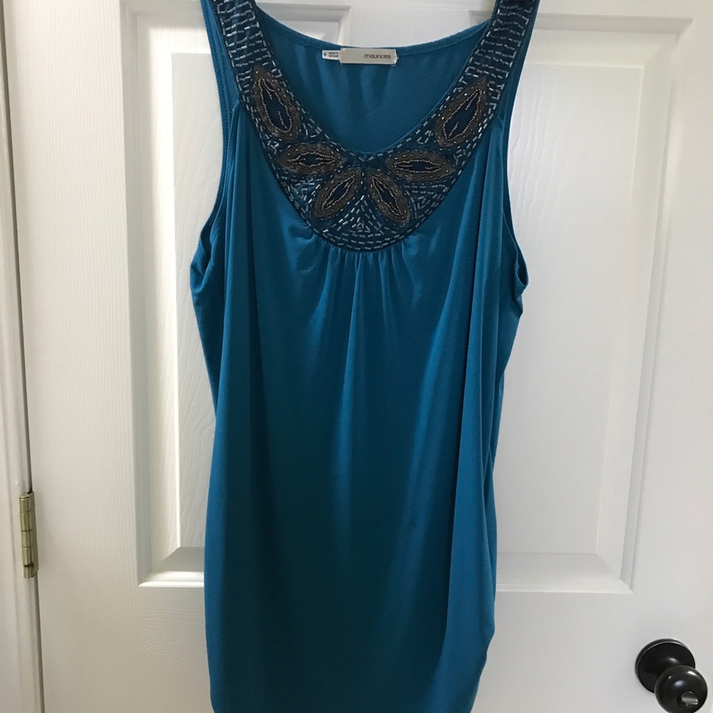 Teal peacock blouse