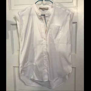 Loft Short-Sleeve White Blouse