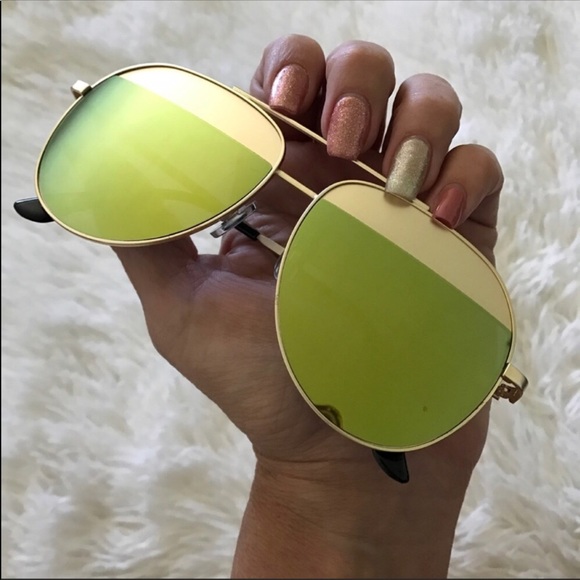 NEW 🥂 GILDED GOLD SUNNIES | REFLECTIVE GREEN - Picture 5 of 7