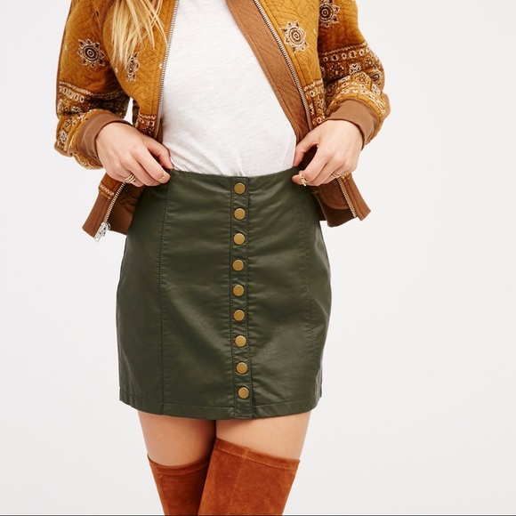 Free People Dresses & Skirts - Oh snap vegan leather mini skirt