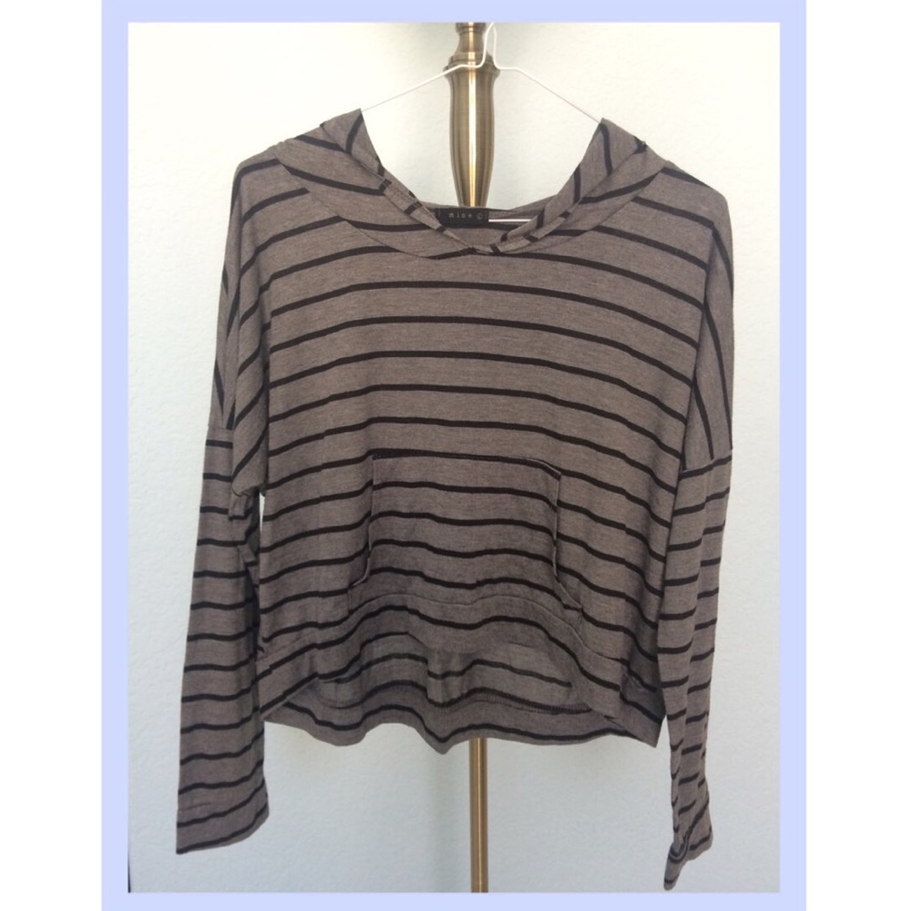 Cropped Striped Hoodie