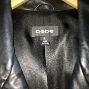 Bebe full length leather coat