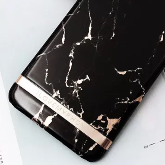 •Such a Marble• Rose Gold/Black Marble iPhone Case - Picture 3 of 3