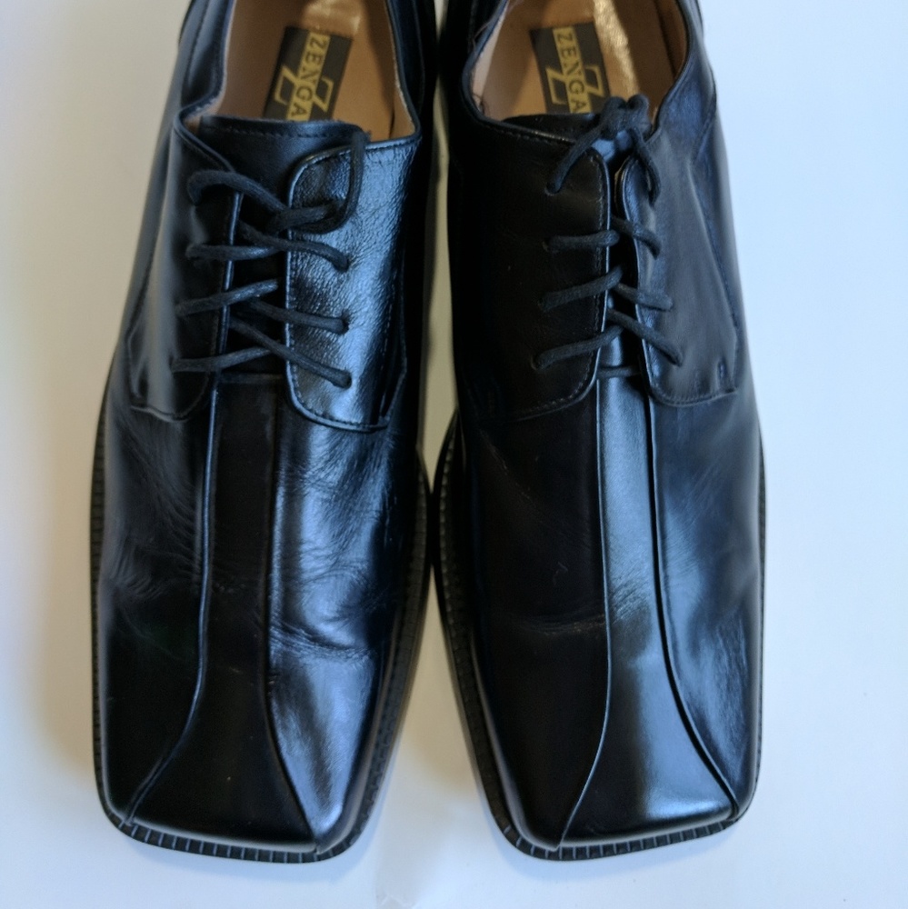 Black Leather Square Toe Dress Shoes sz 12