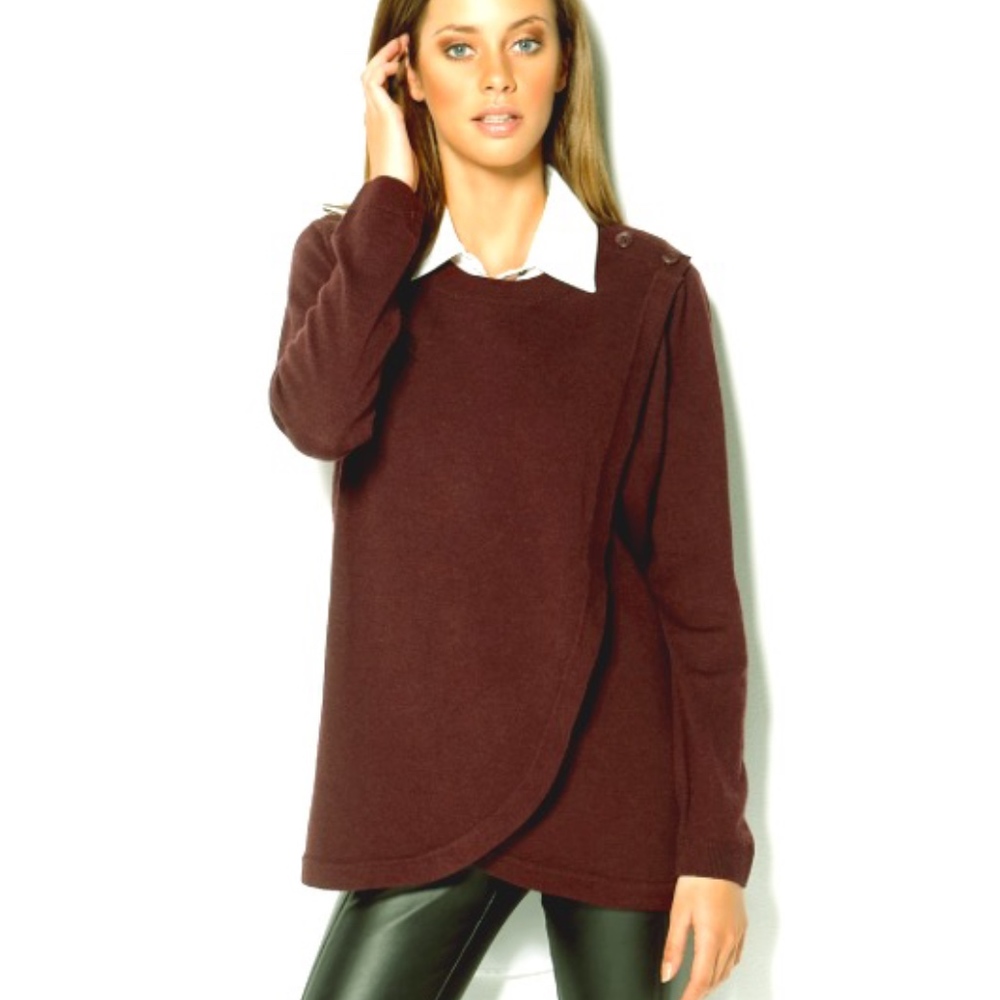 Rodebjer maroon shoulder button cardigan