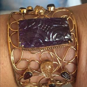 Cuff Bracelet with Precious Stones!
