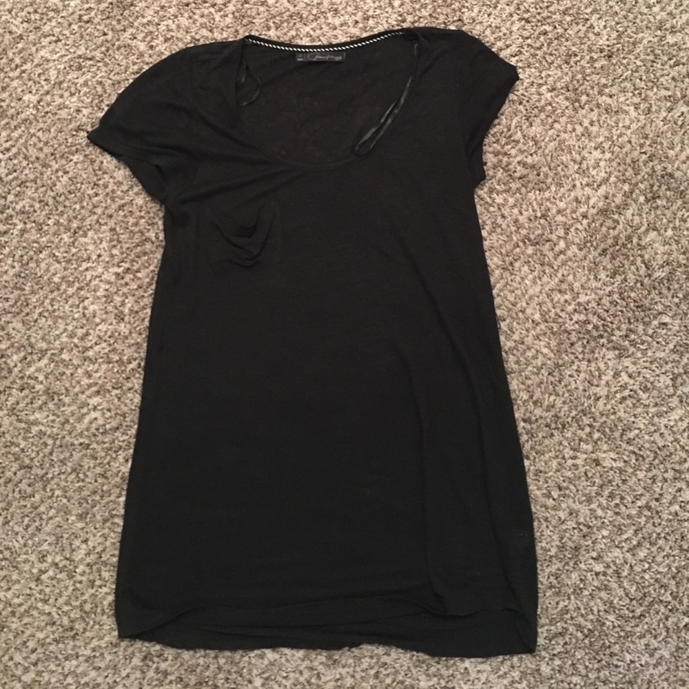 Black knit shirt dress